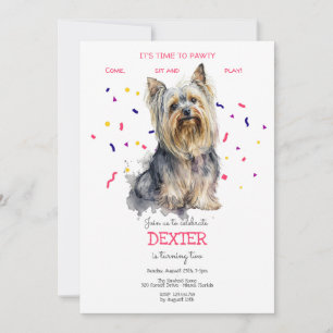 Invitación Vamos pavoneante, fiesta de cumpleaños de perro