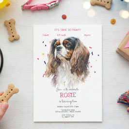 Invitación Vamos pavoneante, fiesta de cumpleaños de perro