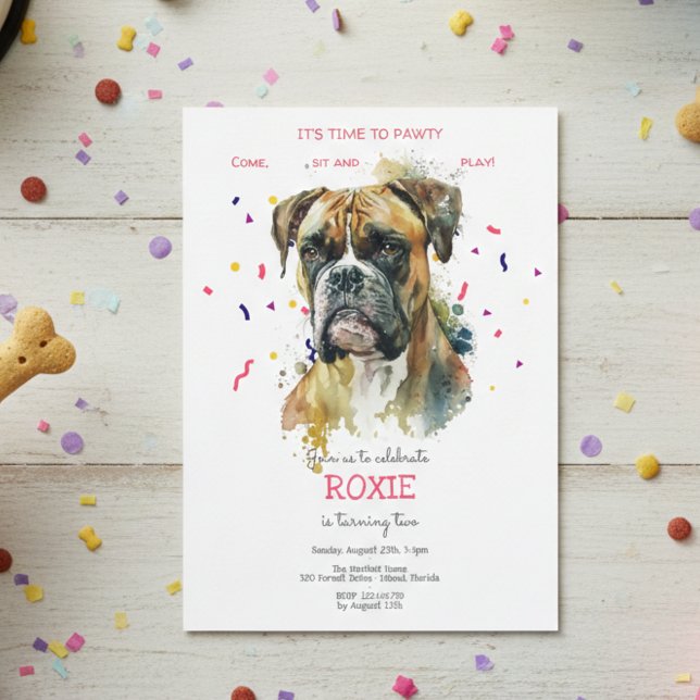 Invitación Vamos pavoneante, fiesta de cumpleaños de perro (Subido por el creador)