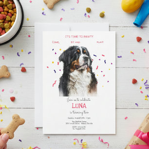 Invitación Vamos pavoneante, fiesta de cumpleaños de perro