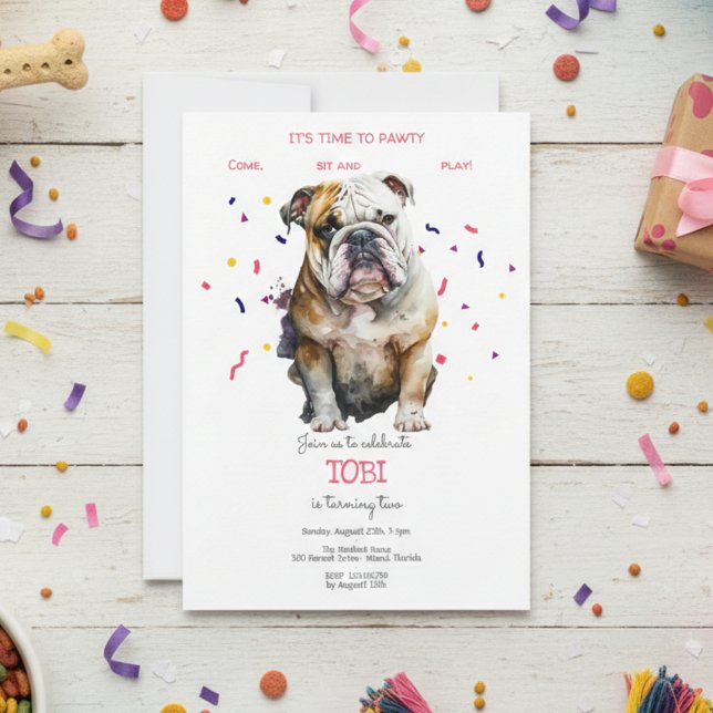 Invitación Vamos pavoneante, fiesta de cumpleaños de perro (Subido por el creador)