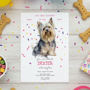 Invitación Vamos pavoneante, fiesta de cumpleaños de perro