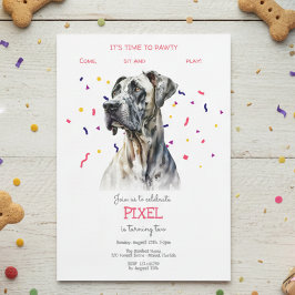 Invitación Vamos pavoneante, fiesta de cumpleaños de perro