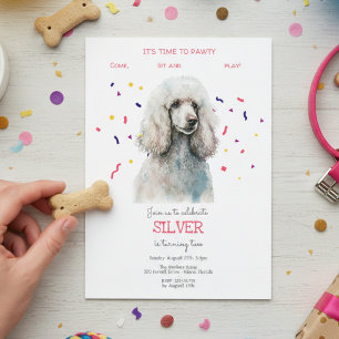 Invitación Vamos pavoneante, fiesta de cumpleaños de perro