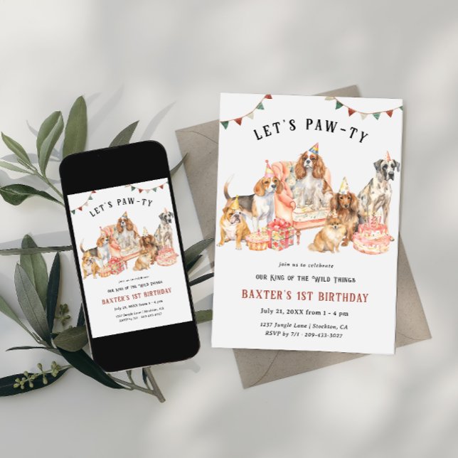 Invitación Vamos Paw-ty | Partido de Cumpleaños del Mascota d (Subido por el creador)