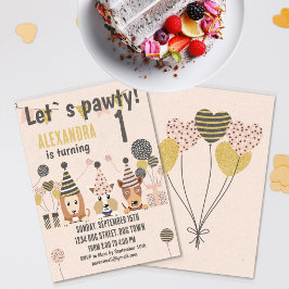 Invitación ¡Vamos pedo! Perros con globos Cumpleaños