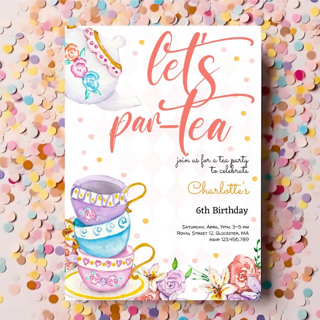 Invitación Vamos por té, cumpleaños de té (Subido por el creador)
