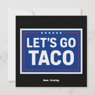Invitación Vamos Taco Funny Design Negrita política retro