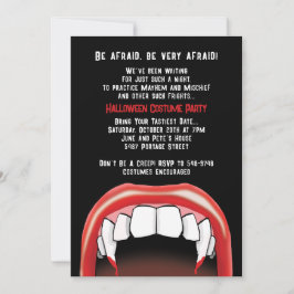 Invitación Vampire Teeth Halloween Fiesta de disfraces de san