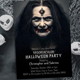Invitación Vampiro Bruja Halloween