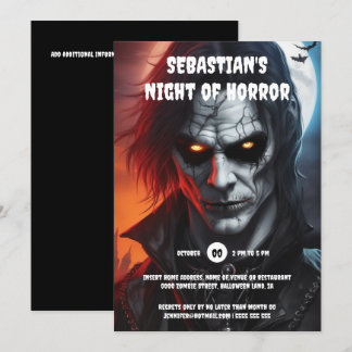 Invitación vampiro de gótico hombre ojos brillantes fiesta de