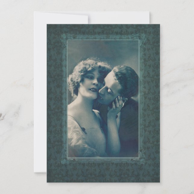 Invitación Vampiro gótico Victorian romántico de Drácula y (Anverso)