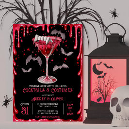 Invitación Vampiro martini de Halloween
