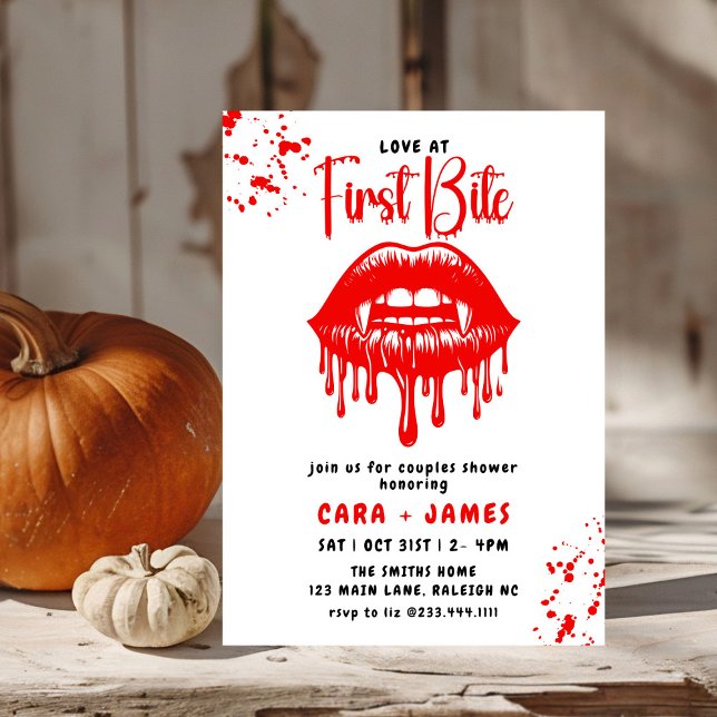 Invitación Vampiro Red Lips Halloween Parejas Ducha (Subido por el creador)