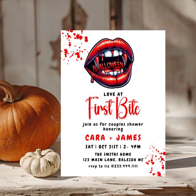 Invitación Vampiro Red Lips Halloween Parejas Ducha (Subido por el creador)