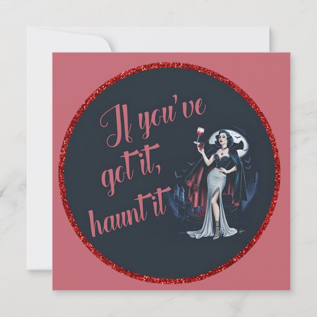 Invitación Vampiro Seductor Sexy Si Lo Tienes, Asústalo (Anverso)