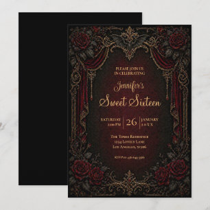Invitación Vampiro Vintage Gótico Cumpleaños 16