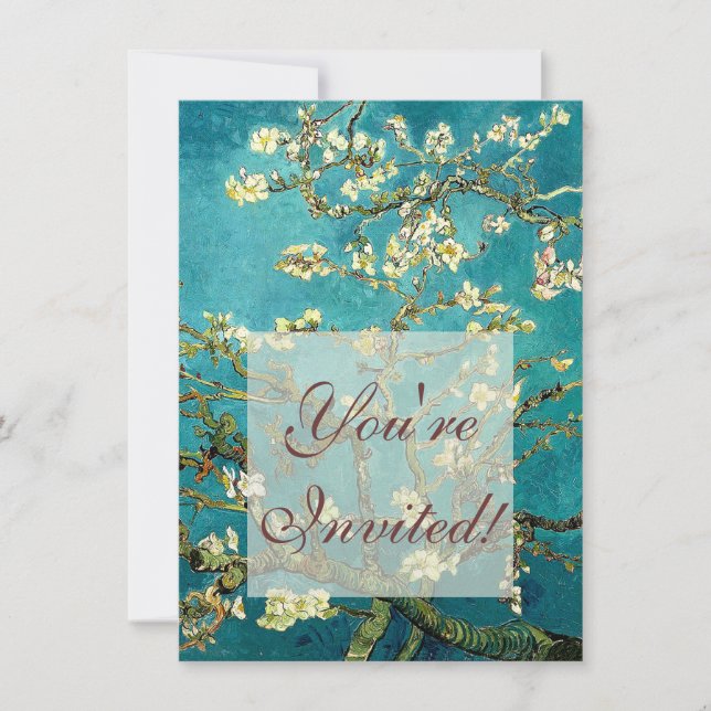 Invitación Van Gogh Almond Florece Impresionismo Clásico (Anverso)