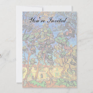 Invitación Van Gogh - Árboles en el jardín del Hospital de Sa