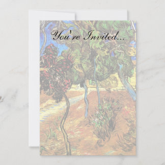 Invitación Van Gogh - Árboles en el jardín del Hospital de Sa
