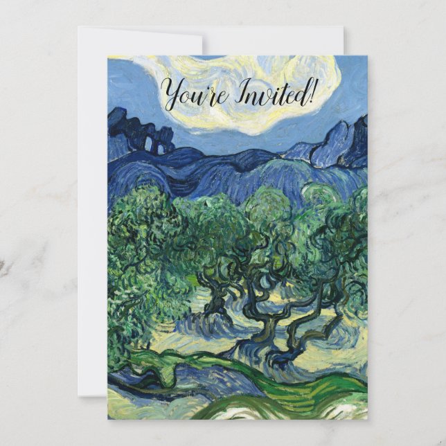 Invitación Van Gogh El Paintaje Paisajista De Los Olivos (Anverso)