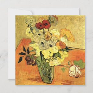 Invitación Van Gogh Japonés Vase con Rosas Navidades Fiesta