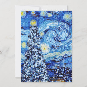 Invitación Van Gogh - La Noche Estrellada - Camiseta Blanca d