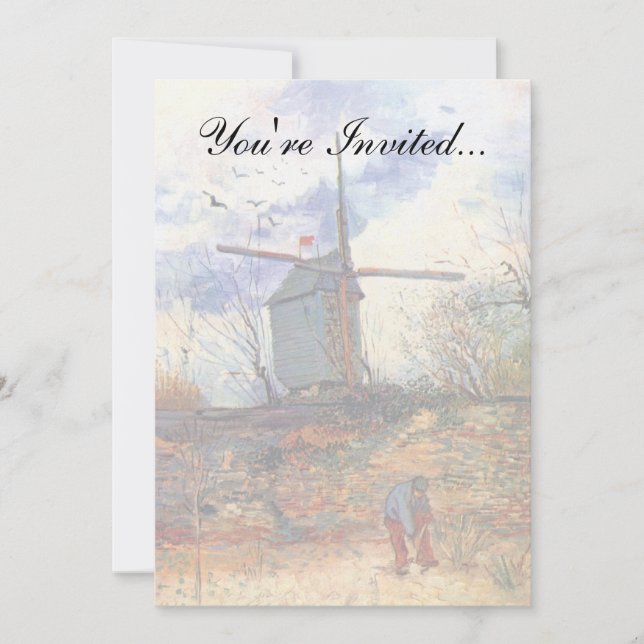 Invitación Van Gogh - Molino de viento Le Moulin De La Galett (Anverso)