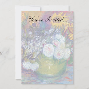 Invitación Van Gogh - Naturaleza muerta con rosas y girasoles