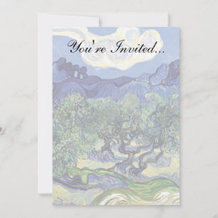 Invitación Van Gogh - Olivos En Un Paisaje Montañoso