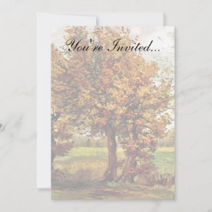 Invitación Van Gogh - Paisaje de Otoño con Cuatro Árboles