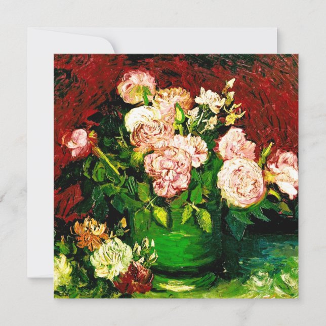 Invitación Van Gogh Peonías y Rosas (Anverso)