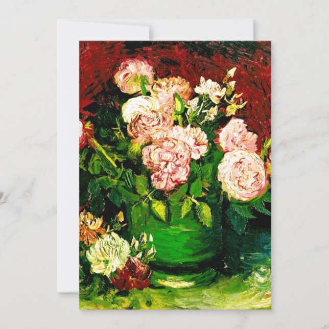 Invitación Van Gogh Peonies y Rosas (Anverso)