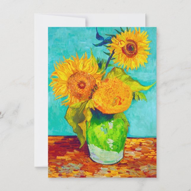 Invitación Van Gogh Sunflowers (Anverso)