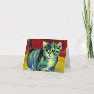 Invitación Van Gogh Tabby Cat
