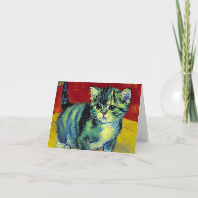 Invitación Van Gogh Tabby Cat (Anverso)