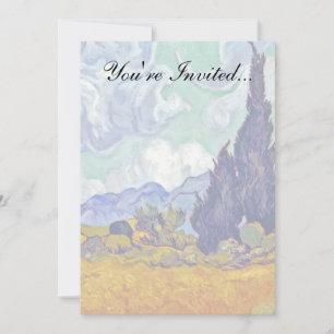 Invitación Van Gogh - Trigal con cipreses