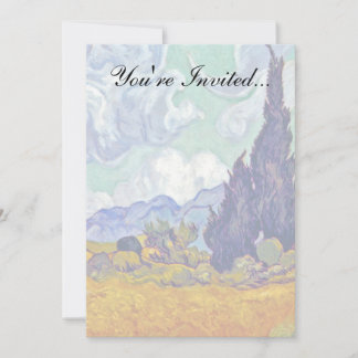 Invitación Van Gogh - Trigal con cipreses