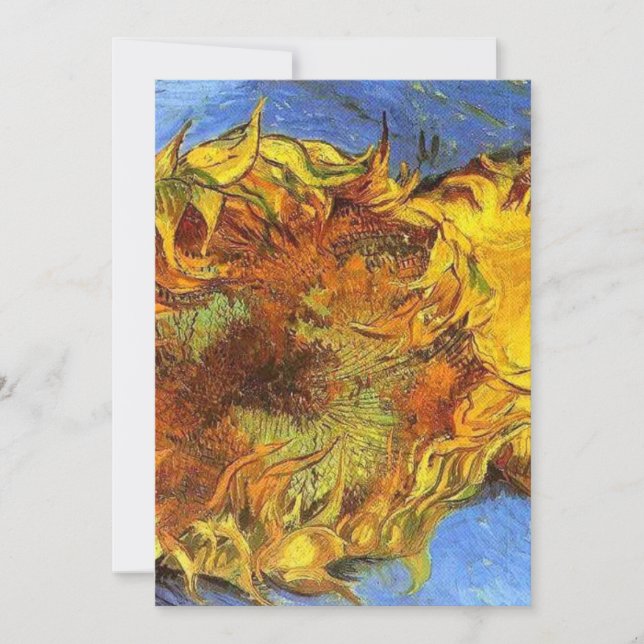Invitación Van Gogh Two Cut Sunflowers 1887 (Anverso)