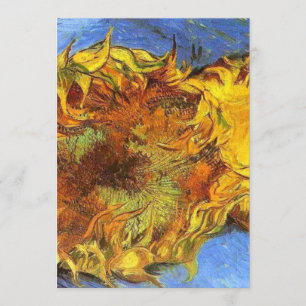 Invitación Van Gogh Two Cut Sunflowers 1887