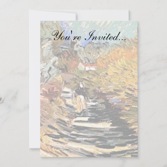 Invitación Van Gogh - Una Carretera En Saint-Remy Con Figura  (Anverso)