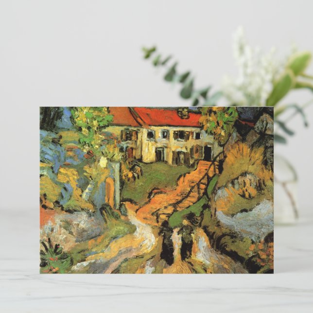Invitación Van Gogh Village Street y Steps Auvers, figuras (Anverso de pie)