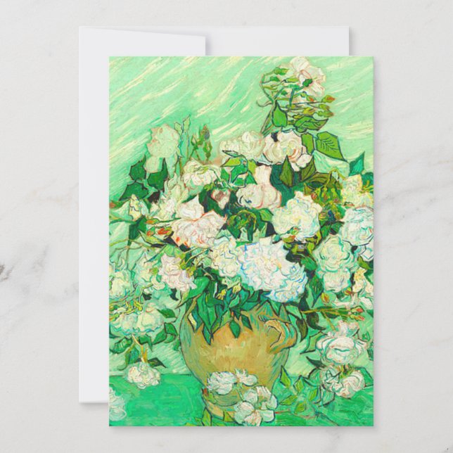 Invitación Van Gogh White Roses (Anverso)