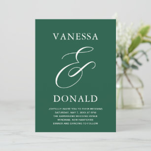 Invitación Vanessa Emerald Green Boda moderno