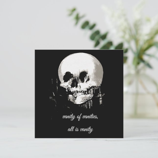 Invitación Vanidad de vanidades, todo es vanidad Eclesiastés (Anverso de pie)
