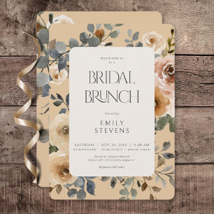 Invitación Vanilla White Boho Rosas Cream Bridal Brunch