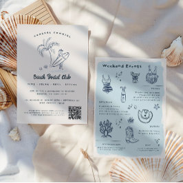 Invitación Vaquera costera | Whimsical Doodle Bachelorette