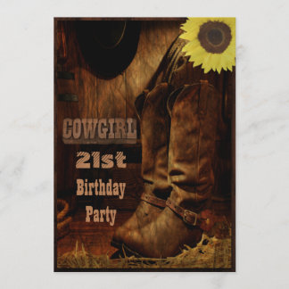 Invitación Vaquera cualquier país rústico del cumpleaños de