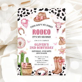 Invitación Vaquera de Rodeo Occidental Segundo Cumpleaños de