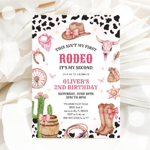 Invitación Vaquera de Rodeo Occidental Segundo Cumpleaños de